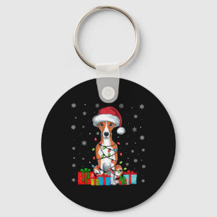 Llavero Perro Whippet Ugly Xmas Luces Santa Hat Whippet Do