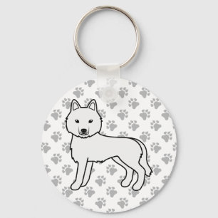 Llavero Perro y garras de dibujos animados siberianos blan