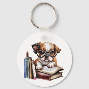 Llavero Perro y libros