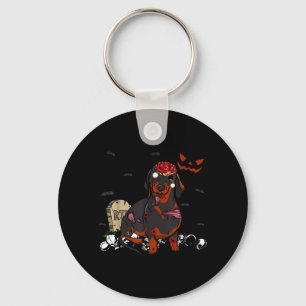 Llavero Perro Zombie Dachshund Divertido Perro Zombie Hall