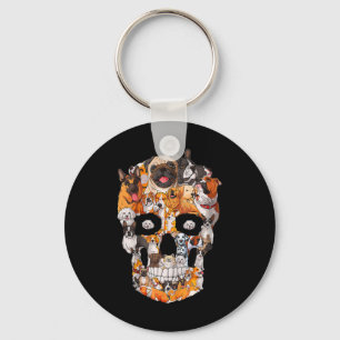Llavero Perros de cráneo de perro Paw Lover Halloween Dog