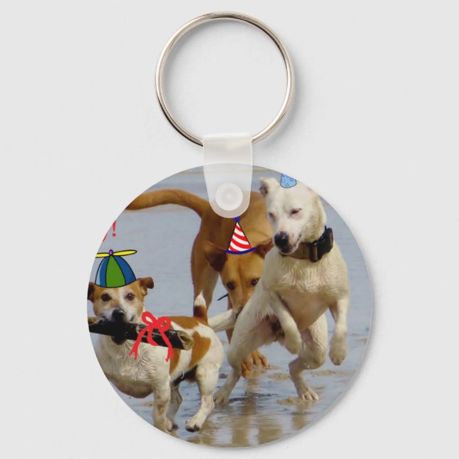Llavero perros de cumpleaños felices (Anverso)