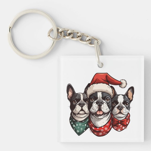 Llavero Perros del Boston Terrier (Frente)
