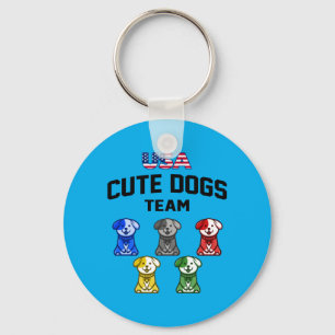 Llavero Perros Divertidos Lindos Usa Equipo de Cachorros