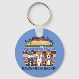 Llavero Perros divertidos me hacen feliz