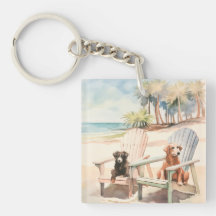 Perros en la playa costera de Adirondack