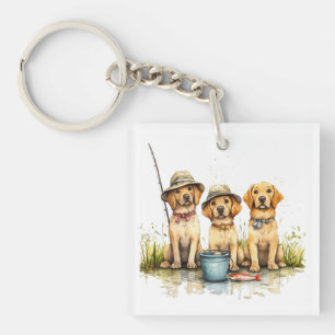Llavero Perros Labrador Retriever pescando