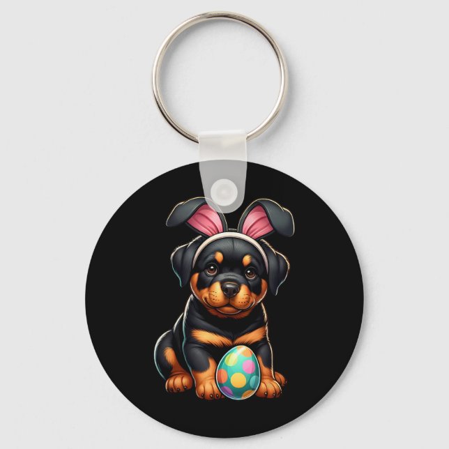 Llavero Perros Rottweiler Pascua Amantes Mascotas Conejo H (Anverso)