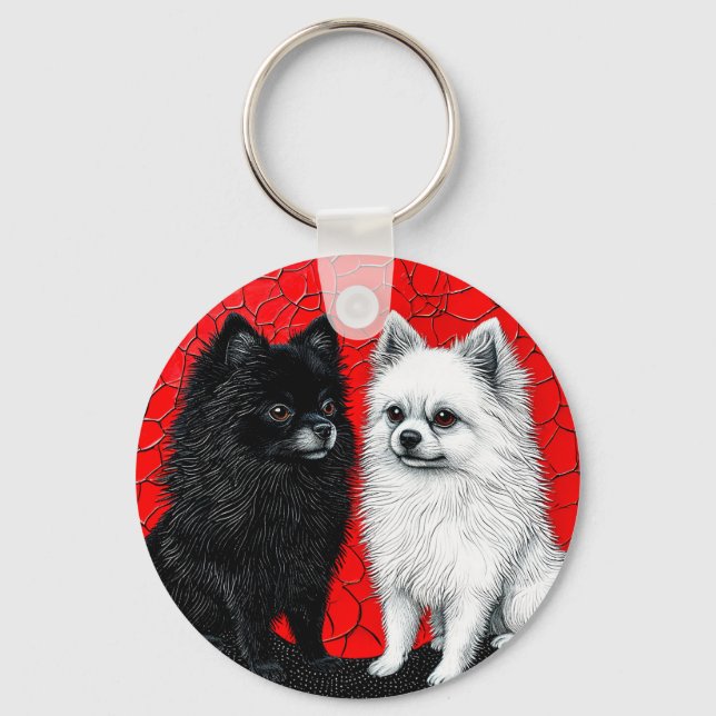 Llavero perros spitz japoneses (Anverso)