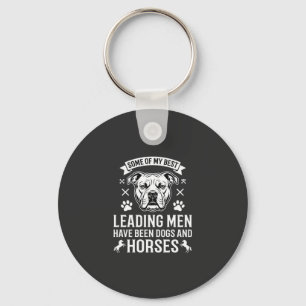 Llavero Perros y caballos liderando hombres