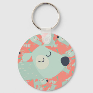 Llavero Perros y huesos de madera