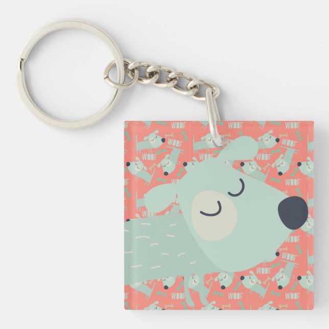 Llavero Perros y huesos de madera (Frente)