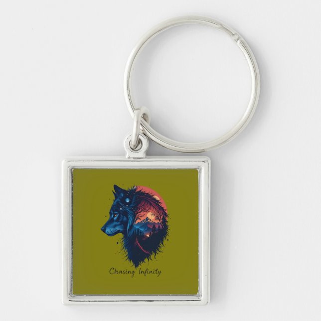 Llavero Persiguiendo la cadena de teclas infinito (Frente)