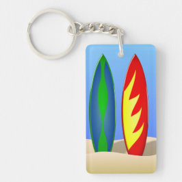 Llavero Persona que practica surf retra de la playa de la