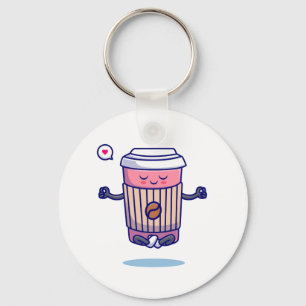 Llavero Personaje de café Personalizado gracioso