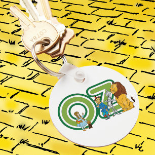 Llavero Personajes vintage del mago de Oz y letras de text