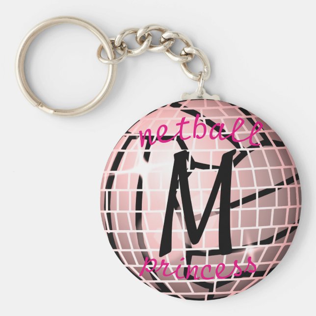 Llavero Personalised Disco Ball Design Netball Theme (Frente)