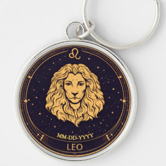 Llavero Personalised Leo Zodiac Keychain with Birth Date