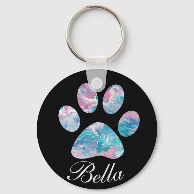 Llavero Personalised Name, Dreamy Pawprint- (Anverso)