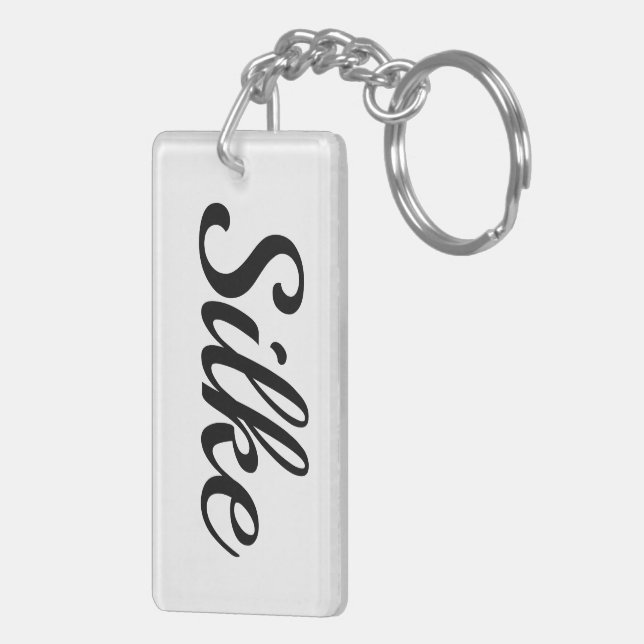 Llavero personalisierbar Vorname Silke schwarz weiß (Atrás Derecha)