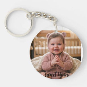 Llavero personaliza círculo personalizado simple (de doble