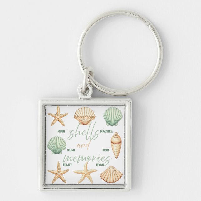 Llavero Personaliza Conchas y Recuerdos: Océano Minimalist (Frente)