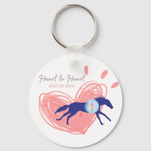 Llavero Personaliza corazón de caballo de 2 lados corazón  (Anverso)