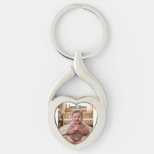 Llavero personaliza corazón retorcido simple personalizado