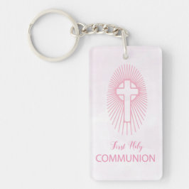 Llavero Personaliza, Cruz de la Primera Comunión Rosa