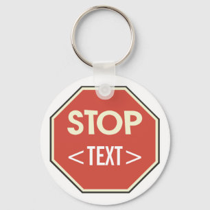 Llavero Personaliza el diseño de la señal de STOP, <TEXT>