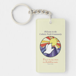 Llavero Personaliza el nombre, RCIA Dove Circle en amarill