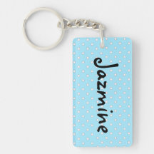 Personaliza esta Llave con Lunares Azules y Blanco