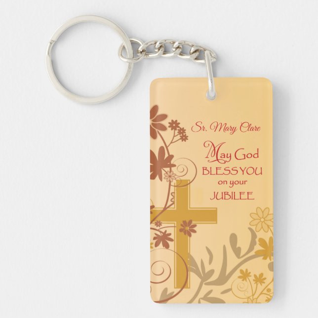 Llavero Personaliza, Jubilee Aniversario Nun Cross, Swirls (Frente)