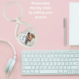 Llavero Personaliza la imagen de forma de corazón del amor