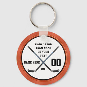 Llavero Personaliza los regalos de Fiestas de hockey negro