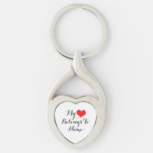 Llavero Personaliza Mi Corazón Pertenece A<Name>