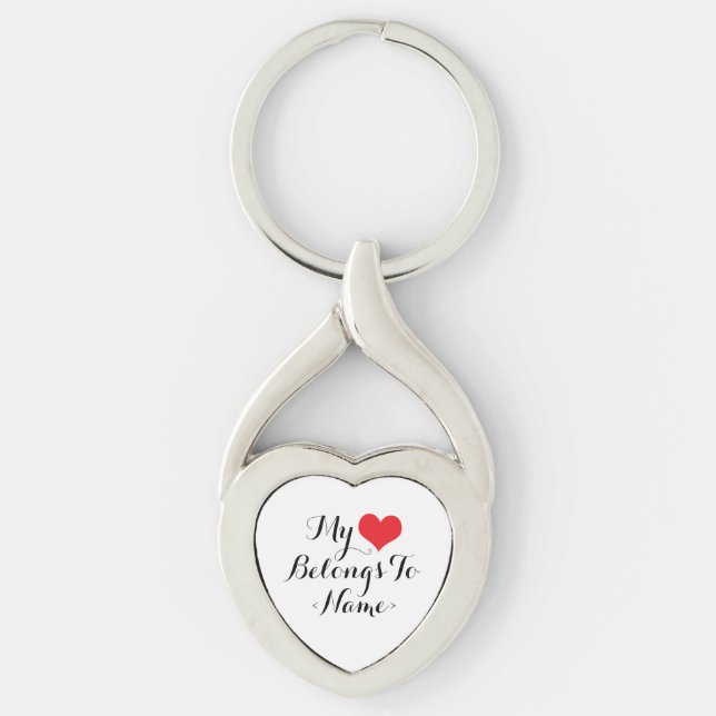 Llavero Personaliza Mi Corazón Pertenece A<Name> (Anverso)