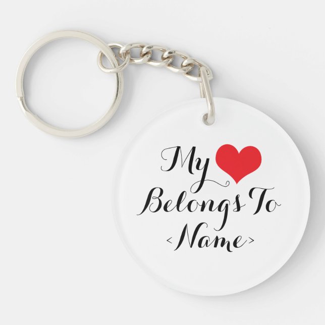 Llavero Personaliza Mi Corazón Pertenece A<Name> (Frente)