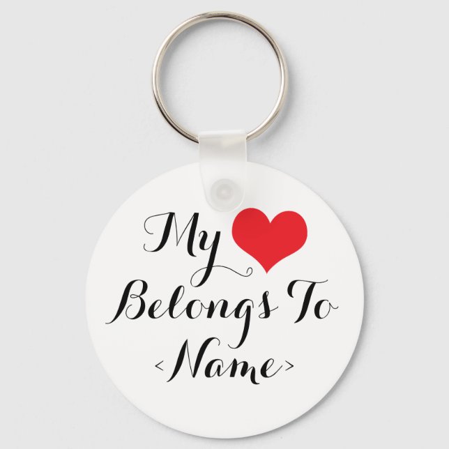 Llavero Personaliza Mi Corazón Pertenece A<Name> (Anverso)