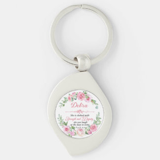 Llavero Personaliza Prov 31:25 Día de la Madre Rosa Rosa