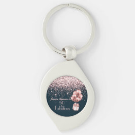 Llavero Personalizable 50 y fabuloso Rosa Gold B'day Favor
