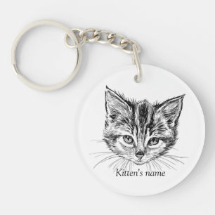 Llavero Personalizable Adorable Pequeño Gatito