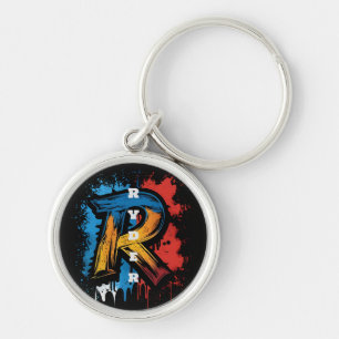 Llavero Personalizable Audaz Graffiti Monograma 'R' Urban