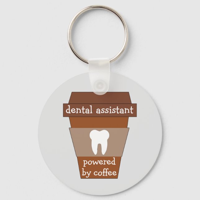 Llavero Personalizable Auxiliar Dental Alimentado Por Café (Anverso)