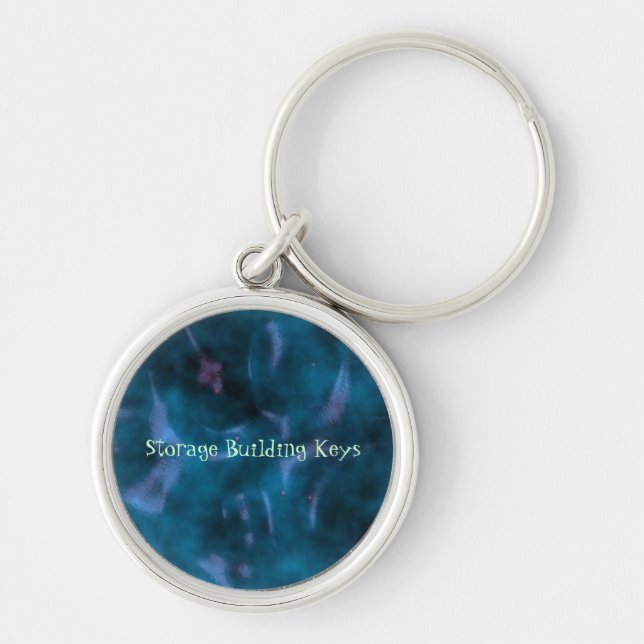 Llavero Personalizable Azul Multicolor Swirl (Frente)
