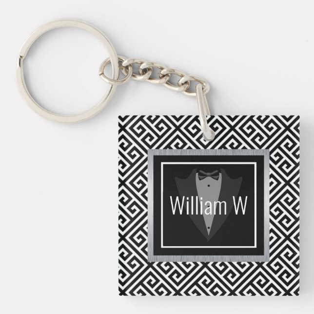 Llavero Personalizable blanco y negro (Frente)