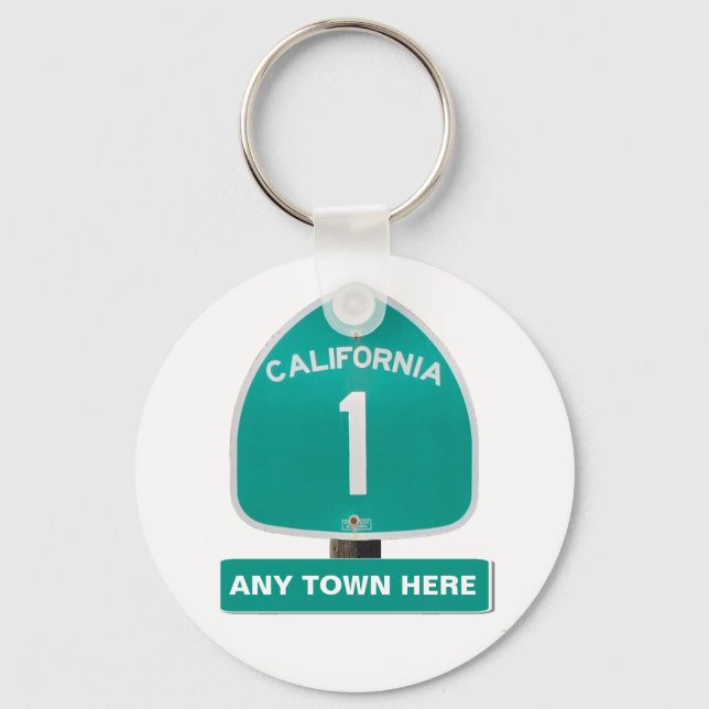Llavero Personalizable Carretera CA 1 Keychain "Cualquier  (Anverso)