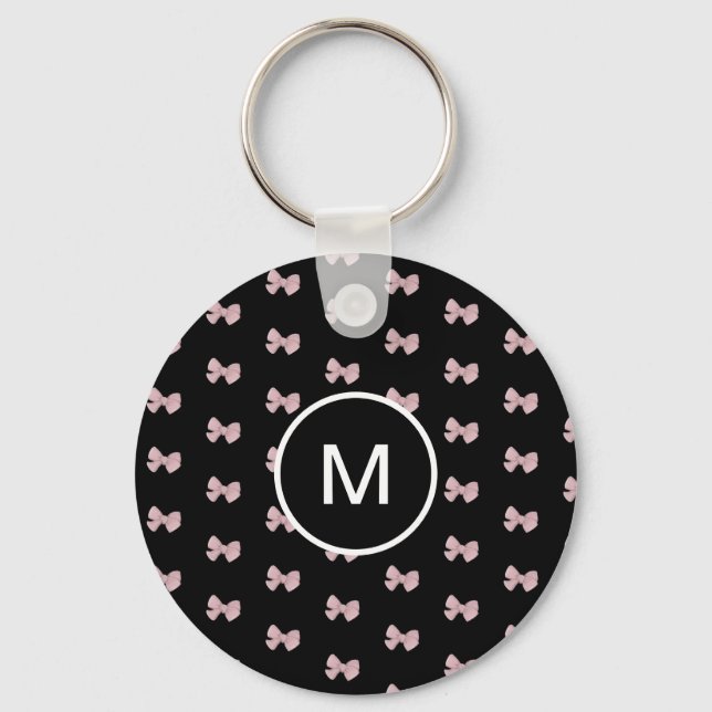 Llavero Personalizable Cute rosado Bow impreso (Anverso)