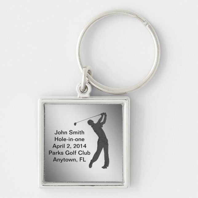Llavero Personalizable de Conmemoración de Golf Hole-in-on (Frente)