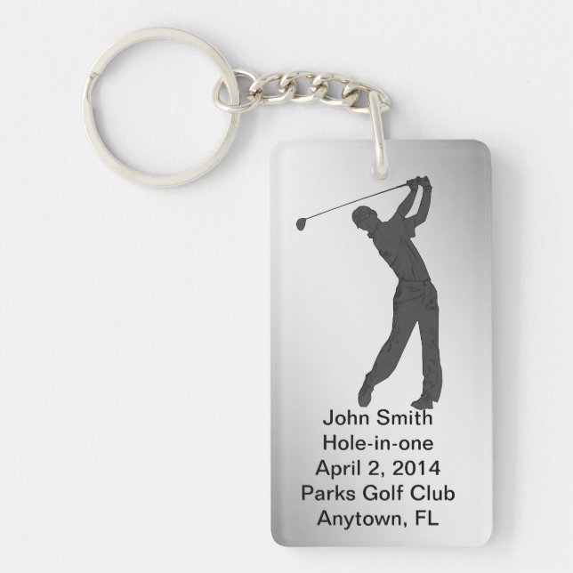 Llavero Personalizable de Conmemoración de Golf Hole-in-on (Frente)